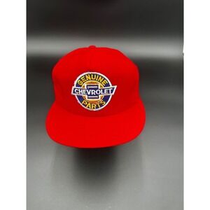 Vintage Genuine Chevrolet Parts Red Snapback Hat Made in USA Mens Cap